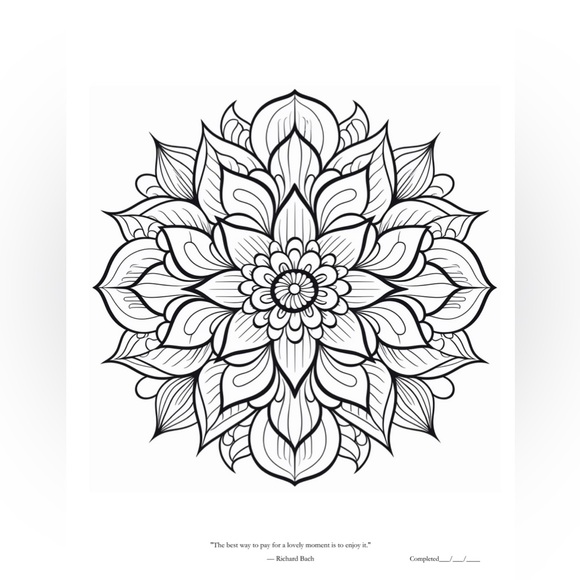 Harmonious Mandala: A Journey of Joy – Inspirational Coloring Book - Picture 4 of 6